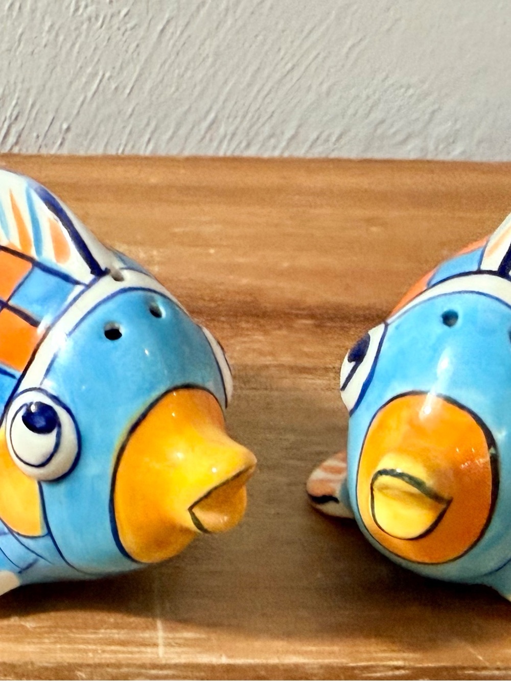 Blue Sky Diane Ceramic Fish Salt & Pepper Shakers – Colorful Tropical Pair - Picture 3 of 10